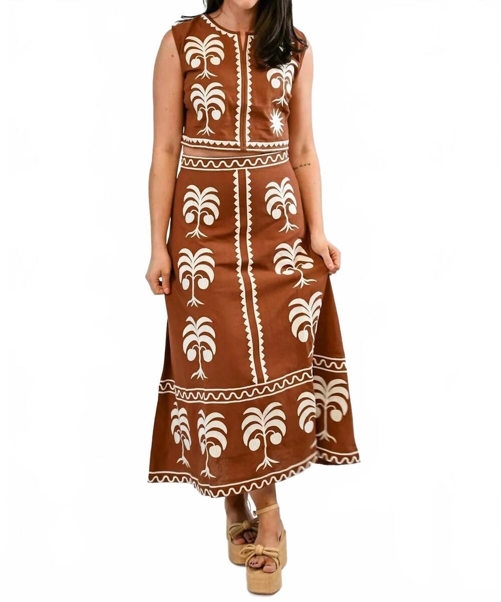 NEW VICTORIA DUNN maura maxi skirt in copper grove